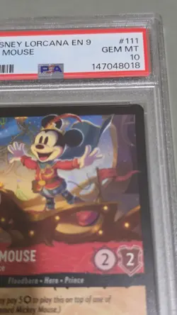 Mickey Mouse Brave Little Prince Fabled Disney Lorcana PSA 10 - Image 3