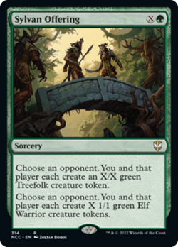 Sylvan Offering Streets of New Capenna Commander NM Green Rare MTG CARD ABUGames - Image 1