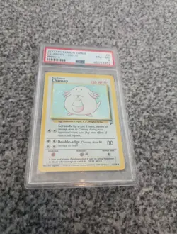 Pokemon Chansey Holo Rare TCG Card Base Set 2, 3/130 PSA 8 WOTC - Image 1