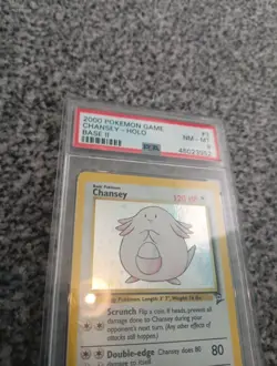 Pokemon Chansey Holo Rare TCG Card Base Set 2, 3/130 PSA 8 WOTC - Image 2