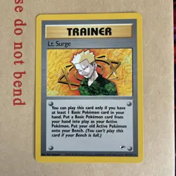 Lt. Surge Gym Heroes Trainer Card 101/132 Regular Non-Holo - Near Mint NM - Image 2