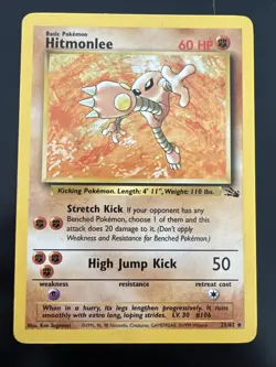 Hitmonlee 22/62 Fossil Non Holo Wotc Pokemon Card LP - Image 1