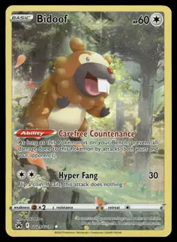 Pokemon Cards Bidoof GG29/GG70 Crown Zenith Galarian Gallery Holo NM - Image 1