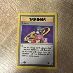 Pokemon TCG Sabrina Trainer Gym Challenge 1st Edition Non-Holo Card 110/132 - Image 1