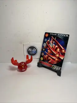 Bakugan Fear Ripper Red Pyrus Transluent Open Core B1 400G W/Card Read RARE - Image 1