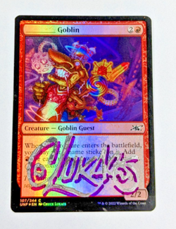MTG FOIL Goblin SIGNED BY CHUCK LUKACS - Image 1