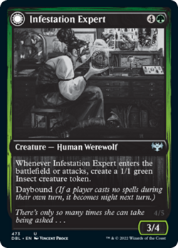 Infestation Expert / Infested Werewolf Grayscale Innistrad Crimson Vow NM - Image 1