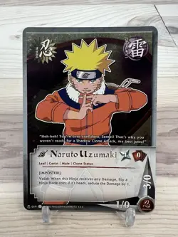 Naruto CCG TCG Naruto Uzumaki N- 019 Super rare Foil Card. Near Mint HTF - Image 1