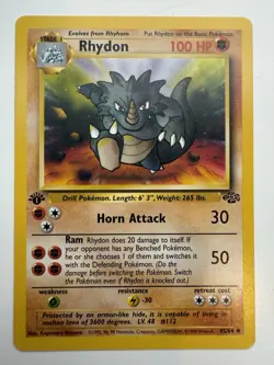 [NM] 1999 Pokemon Jungle Rhydon 1st Edition #45/64 Uncommon - Image 1