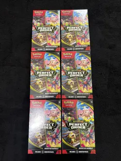 6X Pokemon TCG: Mega Evolution-Perfect Order Booster Bundle (6 Packs) New Sealed - Image 1
