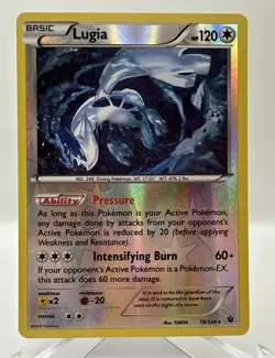 Pokemon TCG: Lugia 78/124 XY Fates Collide 2016 Reverse Holo Rare - LP - Image 1