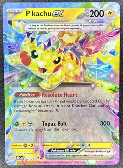 Pikachu Ex 057/217 Ascended Heroes Double Rare Pokemon NM - Image 1