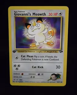 Pokemon TCG - GIOVANNI'S MEOWTH #74 - 1ST EDITION - GYM CHALLENGE (2000) - LP/NM - Image 1