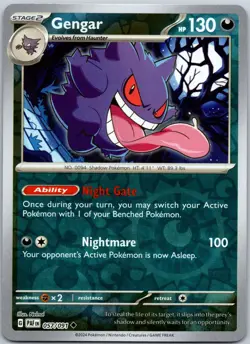 Gengar 057/091 Reverse Holo Uncommon Paldean Fates NM - Image 1