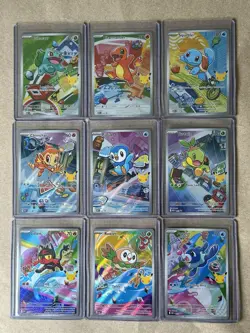 Pokemon Full Set of 9 First Partner Series 1 Illustration Collection English NM - Image 1