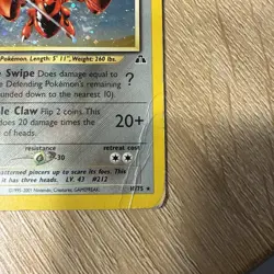 Pokemon TCG Scizor Neo Discovery claw swirl - Image 2