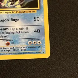Gyarados 6/102 Pokemon Base Set MP Great Condition Holo - Image 5