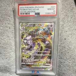 Pokemon Mewtwo VSTAR 221/172 Vstar Universe PSA 10 Japanese 2022 - Image 1