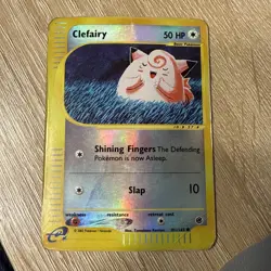 Pokemon 2002 Clefairy Expedition Base Set Reverse Holo 101/165 heavly used - Image 1