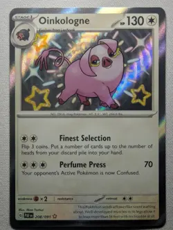 Oinkologne 208/091 Shiny Rare Paldean Fates Pokemon Near Mint - Image 1