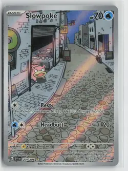Slowpoke 204/198 Illustration Rare Scarlet & Violet Pokemon NM - Image 1