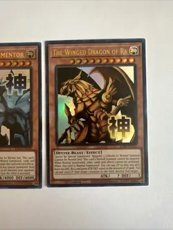 YUGIOH EGYPTIAN GOD SET SLIFER/OBELISK/RA STAMP ULTRA RARE RA05-EN128/129/130 NM - Image 4