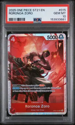 2025 ONE PIECE ST21 ENGLISH RORONOA ZORO PSA 10 St21-015 Free Shipping - Image 1
