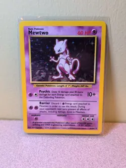 Pokemon TCG Mewtwo Base Set Holo Rare Unlimited Card 10/102 - Image 3