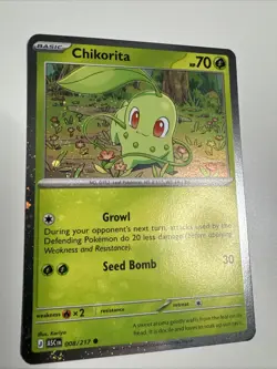 Chikorita Cosmos Holo Pokemon Ascended Heroes 008/217 - NM - Image 1
