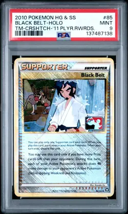 2010 POKEMON HEARTGOLD & SOULSILVER TRIUMPHANT #85 BLACK BELT-HOLO PSA 9 - Image 1