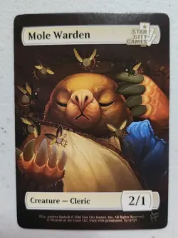 Mole Warden Token Magic the Gathering Foil Promo MTG SCG Cleric - Image 1