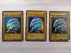 3x Blue Eyes White Dragon Yu-gi-oh Played Condition - Image 1