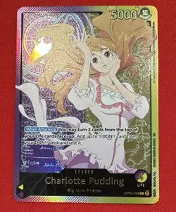 One Piece EB02 EN OP08-058 Charlotte Pudding SPR Gold Leader - Image 1
