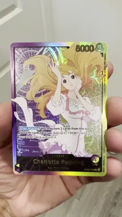 One Piece EB02 EN OP08-058 Charlotte Pudding SPR Gold Leader - Image 2
