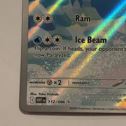 Pokemon Cards Vanillish 112/086 White Flare Holo Illustration Rare NM - Image 5