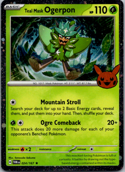 Teal Mask Ogerpon 024/167 Cosmo Holo (Trick or Trade) English Pokemon Card - Image 1