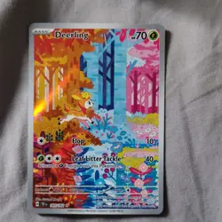 Pokemon TCG Deerling Holo Basic Beast TEF EN 165/162 2024 70 HP Card - Image 1