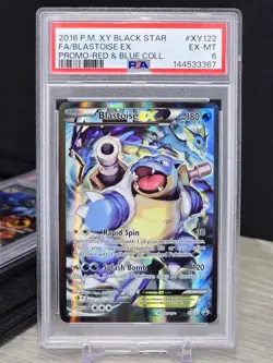Pokemon Card TCG Blastoise EX XY122 Full Art XY Black Star Promo 2016 Holo PSA 6 - Image 1