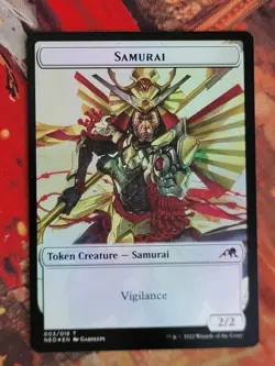 MTG Card: Samurai (003) Ninja (004) TOKEN (Kamigawa: Neon Dynasty) FOIL - Image 1