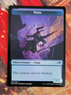 MTG Card: Samurai (003) Ninja (004) TOKEN (Kamigawa: Neon Dynasty) FOIL - Image 2