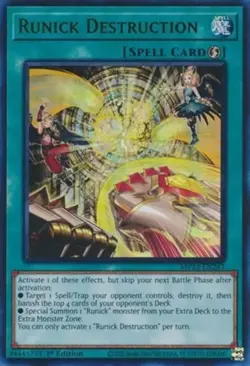Runick Destruction - MP23-EN243 - Ultra Rare - 1st Edition Near Mint Yugioh Card - Image 1