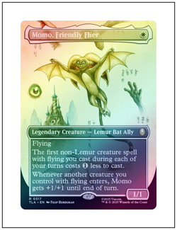 1x Momo, Friendly Flier, Borderless Art Foil, Avatar, Magic MTG NM - Image 1