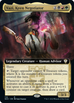 Vazi, Keen Negotiator (Extended Art) Streets of New Capenna Commander NM - Image 1