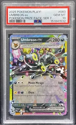 Umbreon ex PSA 10 2025 Pokemon Play Prize Pack Series 7 Prismatic Evolutions - Image 1