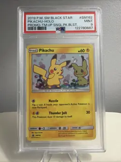 2019 POKEMON SM BLACK STAR PROMO TEAM UP SINGLE PACK BLISTERS PIKACHU-HOLO PSA 9 - Image 1