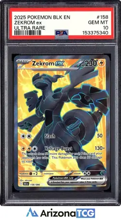 Pokemon 2025 Zekrom ex 158/086 Ultra Rare Black Bolt GEM MINT PSA 10 - Image 1