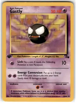 1999 Classic - Fossil Gastly 1st Edition LP Uncommon #33 - Image 1