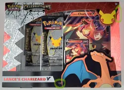 Factory‑Sealed Pokemon TCG 2021 Celebrations Lance's Charizard V Collection Box - Image 1