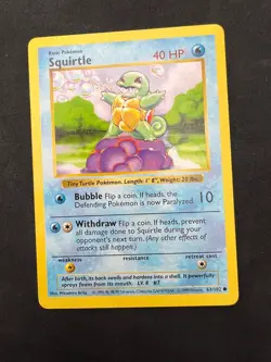 Squirtle 063/102 Base Set (Shadowless) Pokemon Card LP - Image 3
