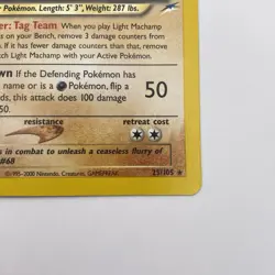 Light Machamp 25/105 Neo Destiny NM Rare WOTC Pokemon TCG Vintage Single - Image 5